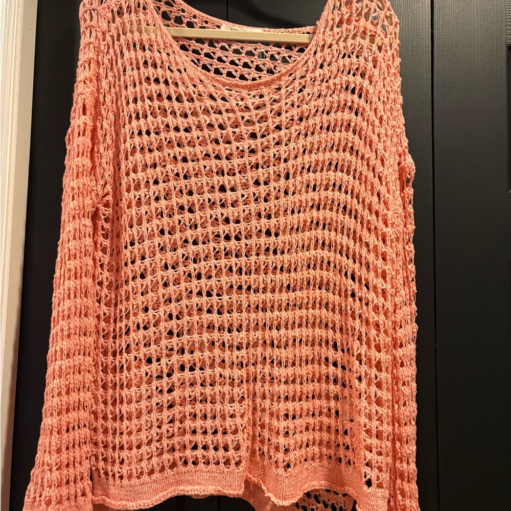 Miracle Pink Crochet Knit Top
